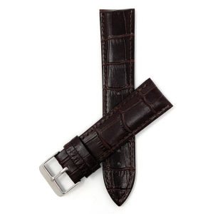 Bandini Vegan Faux Leather Alligator Pattern Smart Watch Band Strap For Withings Nokia Scanwatch, Steel HR 36mm, Move ECG - 18mm, Brown