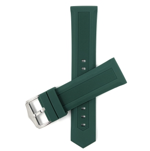 Bandini Waterproof Soft Black Rubber Silicone Smart Watch Band Strap For Fossil Hybird HR Latitude - 24mm, Green