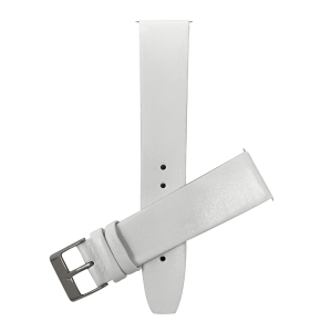 Bandini Classic Quick Release Slim Leather Smart Watch Band Strap For Sunnto 9, Suunto 7 - 22mm, White / Silver Buckle