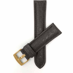 Bandini Mens Padded Leather Buffalo Pattern Smart Watch Band Strap For Garmin Forerunner, Vivoactive 4 - 22mm, Brown / Gold Buckle