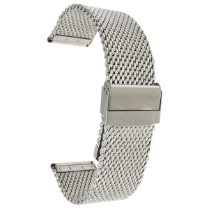 Bandini Mens Stainless Steel MIlanese Thick Mesh Smart Watch Band Strap For Withings Nokia Scanwatch, Steel HR 36mm, Move ECG - 18mm, Silver