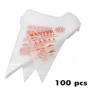 ISTAR 100pcs Plastic Disposable Pastry Bag Icing Piping Cake Cupcake Decorating Bags DIY Decor Tool Set Dessert Baking Accessories.