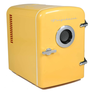 Frigidaire Mini Designed Portable Compact for Home Office and Speaker, 4L Capacity, Cools Six 12oz Cans, 100% Freon Free and Eco-Friendly, Standard, Yellow - (EFMIS151)