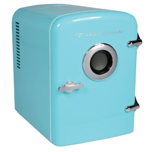 Frigidaire Mini Designed Portable Compact for Home Office and Speaker, 4L Capacity, Cools Six 12oz Cans, 100% Freon Free and Eco-Friendly, Standard, Blue - (EFMIS151)