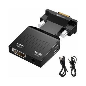 ISTAR VGA Male To HDMI Female Adapter Converter with Audio Cable for Laptop, PC, Tablet