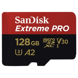 SanDisk Extreme PRO 128GB Micro SD Card with Adapter SDSQXCD-128G