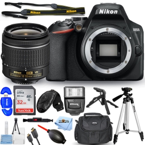 Nikon D3500 24.2MP DSLR Camera with 18-55mm VR Lens 1590 - 12PC Accessory Bundle