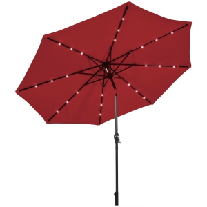 Bright Solar LED Patio Umbrella 10 Feet for Garden and Deck