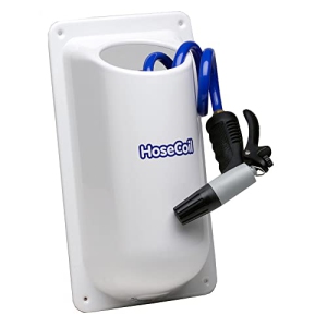 HoseCoil Side Mount Enclosure with 15' High Performance RV, Boat and Garden Hose