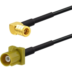 Satellite Radio Antenna Adapter Fakra Curry Code K Male to SMB Female Right Angle Pigtail Cable 15cm Compatible with Sirius XM Car Vehicle Radio Stereo Receiver Tuner