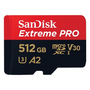 SanDisk Extreme PRO 512Go Carte Micro SD avec Adaptateur SDSQXCD-512G