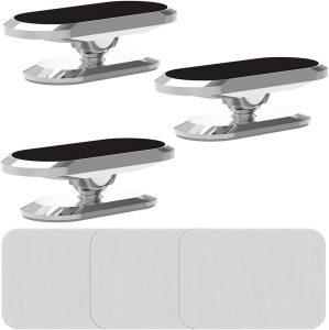[3 Pack] Car Magnetic Phone Mount, Upgrade 8X Magnets Strong Magnet Cell Phone Holder,Dashboard 360° Rotation & Degrees View, Compatible for All Smartphone and Cellphone Silv
