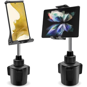Cup Holder Phone Mount Tablet Holder, Car Cradle Stand for iPad Mini 8.3 inch 2021/Samsung S22/S21/S20/Galaxy Z Fold 3/Z Flip 3/Z Fold 2/iPhone 13 12 11 Pro Max, Mobile De