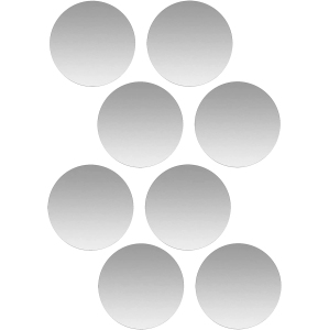 Cell Phone Metal Plates for Magnetic Car Mount, Wall, Phone Holder. Replacement Set of 8 Silver Round Iron Discs for Magnet Mount. 3M Adhesive Thin Steel Phone Case Back Magn