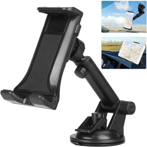 Phone Holder for Car, 2 in 1 Car Tablet Mount, Windshield Cell Phone Car Holder Stand for GPS/Samsung Galaxy/iPad Pro/Air, iPad/iPad Mini/iPhone (4'- 11')