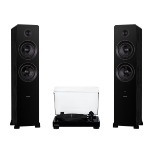Fluance RT81 Elite High Fidelity Vinyl Turntable and Ai81Powered 2-Way Floorstanding Tower Speakers