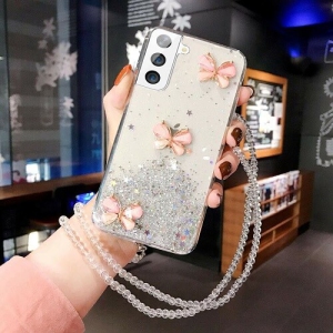 Case for Samsung Galaxy S21 5G,Butterfly Flower Design for Women Girl Glitter Clear Ultra Slim Soft Silicone TPU Protective Cover Compatible with Samsung Galaxy S21
