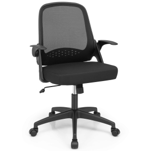 Chaise de bureau en mesh roulante avec accoudoirs réglables en hauteur et en pliage pour utilisation au bureau