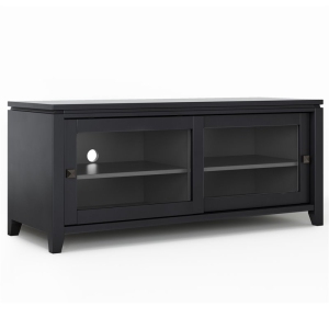 Simpli Home Cosmopolitan 48" Solid Wood TV Media Stand in Black