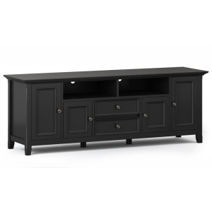 Simpli Home Amherst 72" Solid Wood TV Stand in Black