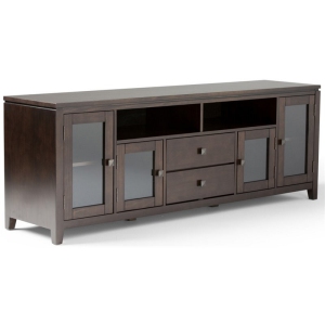 Simpli Home Cosmopolitan Solid Wood Extra Wide 72" TV Stand - Mahogany Brown