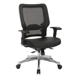 Chaise arrière en maille verticale noire en cuir bondé noir