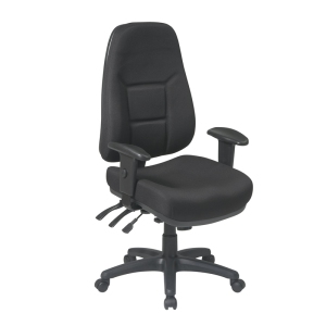 High Back Multi Function Ergonomic Chair in Black Fabric