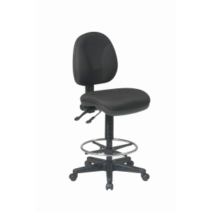 Chaise de dessin en tissu noir ergonomique de luxe avec pied réglable