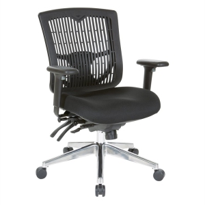 Contoured Black Plastic Back Manager's Chair