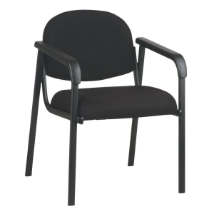 Chaise d'accueil en plastique de Designer Smart avec dossier Shell et tissu noir