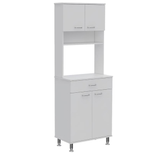 Bowery Hill Contemporary 66" High Pantry Cabinet in White