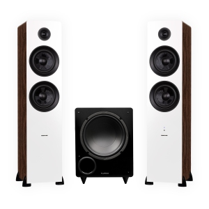 Fluance Ai81 Powered Floorstanding Speakers DB10 10" Powered Subwoofer 15ft RCA Subwoofer Cable