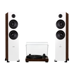 Fluance RT81 Elite High Fidelity Vinyl Turntable and Ai81Powered 2-Way Floorstanding Tower Speakers