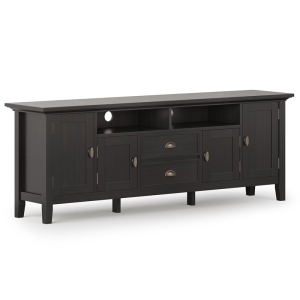 Simpli Home Redmond Wood 72" Transitional TV Media Stand in Hickory Brown For TVs up to 80"