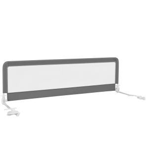 Extra Long Swing Down Bed Guardrail with Safety Straps for Toddler Protection