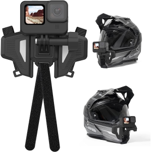 Motorcycle Helmet Chin Mount for GoPro, Claw Clamp Body Strap Fit for Most Helmets Stable Fast Release Riding Cycling Accessories for Go Pro Max Hero 10 9 8 7 6 5 Insta360 DJI Osmo