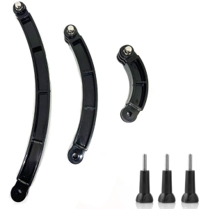 3-in-1 Curved Arced Extension Arms in Different Lengths(7.5/13.5/19.5cm) Compatible for GoPro Series, SJCAMs, GeekPro and Other Action Cams ect.