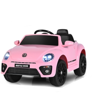 Topbuy 12 Toddler Ride On Car Volkswagen Beetle Kids Electric Toy w/Remote Control White/Pink/Red