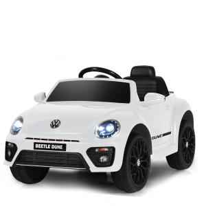 Topbuy 12 Toddler Ride On Car Volkswagen Beetle Kids Electric Toy w/Remote Control White/Pink/Red