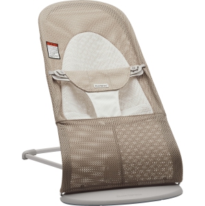 BabyBjorn Bouncer Balance Soft - Mesh, Grey Beige/White on Light Grey Frame