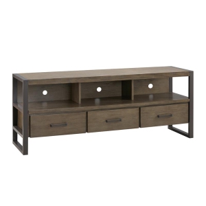 Leick Home 84360 Ender TV Stand For 65" TV's in Smoke and Gunmetal Gray