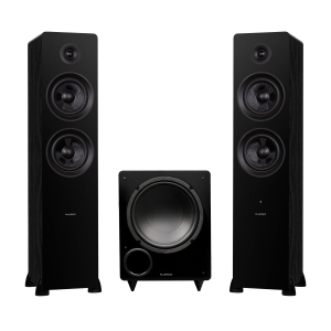 Fluance Ai81 Powered Floorstanding Speakers DB10 10" Powered Subwoofer 15ft RCA Subwoofer Cable