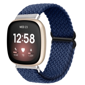 Vozehui Braided Band Compatible with Nylon Fitbit Versa 3/Fitbit Sense Watch Band,Adjustable Elastic Soft Wristband Replacem