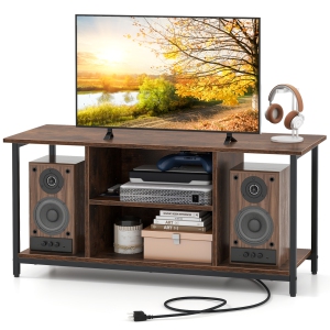Gymax TV Stand for TVs up to 50 Inches 3-Tier Industrial Entertainment Center