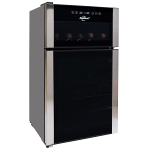 Koolatron 29 Bottle Dual Zone Wine Cooler, Black, Compressor Wine Fridge, Freestanding Wine Cellar, Red, White, Sparkling Wine Storage in Home Bar, Kitchen, Apartment, Condo