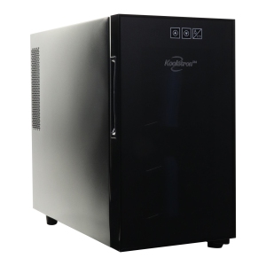 Koolatron 8 Bottle Wine Cooler, Black, Wine Fridge, Freestanding Wine Cellar, Red, White and Sparkling Wine Storage for Small Kitchen, Apartment, Condo, RV