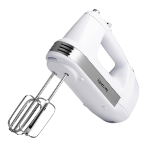 Kenmore 5-Speed Hand Mixer Beater Blender 250W White Includes Dishwasher-Safe Beaters, Dough Hooks & Liquid Blending Rod Automatic Cord Retraction Burst Control.