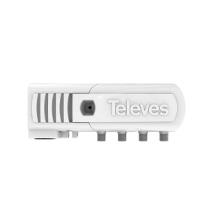 Televes 552280 LTE Filtering 3-Port Domestic Distribution Amp for TV Antenna - White
