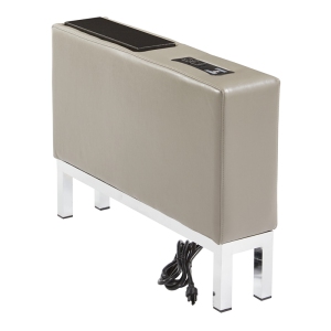 Wallstreet Smoke Gray Faux Leather Center Console with Charging Station