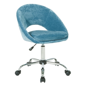 Milo chaise de bureau réglable en micro-fibre bleu velours